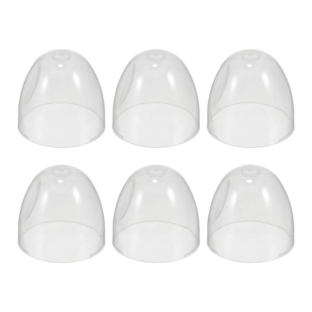 Toyvian Milk Bottle Caps Replacement, 6 Pcs Clear Plastic Feeding Bottles Lids Replacement, The Bottom Diameter is Approximately 6.2cm