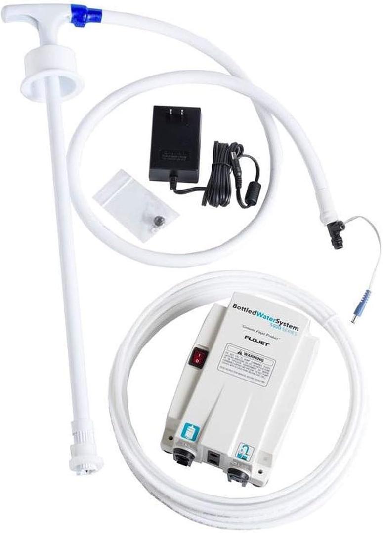 FloJet BW5000-00A Water Dispenser for 5 Gallon Bottle - Portable Bottled Water Dispensing System with Illuminated On/Off, Quick-Connect, Quiet Operation, Thermal Overload, Single Inlet - Ideal for RVs