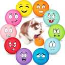Hungdao 10 Pack Dog Squeaky Toys Soft Latex Squeaky Toys Small Balls Interactive Pet Chewing for Puppy Training Interactive Fetch Play Supplies (Dog)