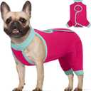 ROZKITCH Dog Surgery Recovery Sleeve Rear Legs, Male Female Pet Prevent Licking Wound Elbow Brace Protector, Dog Recovery Suit Cone Collar Alternative Pants Shirt for Wound Heal Wrap Rosered M (M(Chest: 20.8" Back: 14.5"))