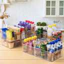 ClearSpace Plastic Pantry Organization and Storage Bins with Removable Dividers Perfect Kitchen Organization or Kitchen Storage Refrigerator Organizer Bins, Cabinet Organizers (4 Pack XL)