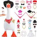 12 Set 7 Inch Mini Desk Goose Outfits Headwear Mini Hats Accessories Small Desk Outfits Hat Accessory Costumes for Magnetic Geese Statue Key Holder Table Decor (Vintage)