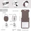 Checkered Cherry ID Badge Holder Badge Reel Lanyards for ID Badges Keychain Vertical Protector Retractable Carabiner Clips Heavy Duty Key Lanyard for Women Nurse Doctor Accountant Office Accessories