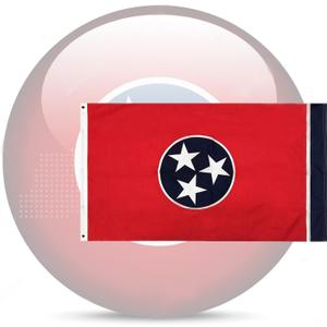 Tennessee State Flag 3x5 ft, TN State Flag,The Volunteer State Flag with Heavy Duty Embroidered Star, Outdoor Indoor All Weather Nylon Flag with Strong Canvas Header/Brass Grommets