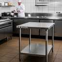 NSF Stainless Steel Table for Prep & Work 24 x 24 Inches, Commercial Heavy Duty Food Prep Worktable with Undershelf for Restaurant, Home and Hotel Christmas Preparation Table