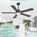 52" Outdoor Ceiling Fans with Lights, Gazebo Hanging Fan with 3CCT Remote Control 6-Speeds DC Motor,IP65 Waterproof Ceiling Fan for Patio Porch Pergola(Oil-Bronze)