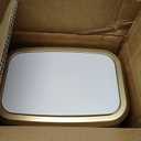 TIPGO Bathroom Trash Can with Lid, 2.1 Gallon / 8 Liter Small Garbage Can, Press Top Bin, Stainless Steel Wastebasket with Pop-Up Lid for Bedroom, Living Room, Office (White)