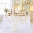 Beige Gold Cheesecloth Table Runner 10FT Sheer Chiffon Mesh Runner, 29 x 120 Inch