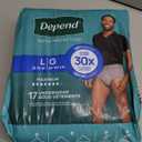 Depend Fresh Protection Adult Diapers, Incontinence Underwear for Men, Disposable, Maximum, Large, Grey, 17 Count