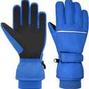 YUHAN PRETTY Kids Winter Ski Gloves Waterproof Children Girls Boys Fleece Thermal Snowboard Snow Gloves Mittens for Cold Weather, M