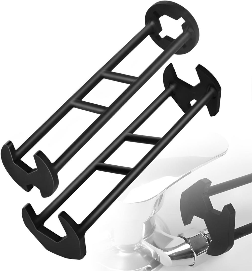 Multifunctional Sink Wrench, 2 Piece Basin Faucet Wrench Set, Plumbing Tools for Tight Spaces, Kitchen and Bathroom Installation Tool for Homeowners