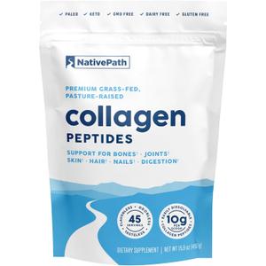 NativePath Collagen Peptides Protein - Hydrolyzed Type 1 & 3 Collagen Powder For Skin, Hair, Nails - 15.9 oz (45 Servings) BB Date Not Found