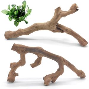 VCEPJH Snake Climbing Branch, 2Pcs Reptile Wood Natural Cork Log Tank Accessories Tree Trunk for Chameleon Bearded Dragon Gecko Snake Frog Spider