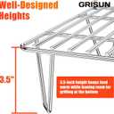 GRISUN Warming Rack for Green Mountain Grill Davy Crockett Pellet Grill, Upper Rack Replacement for GMG-6016, Grill Rack Addition for Doubled Cooking Space (14" x 10" x 3.5")