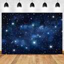 Homewelle Navy Blue Galaxy Starry Backdrop 7Wx5H Feet Polyester Fabric Stars Night Sky Outer Space Universe Fantasy Planet Cosmic Nebula Decoration for Kid Boy Photography Background Photo Shoot Props