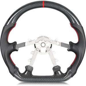 Hydro-Dip Carbon Fiber Steering Wheel for Corvette C5 19972004, D-Shaped Flat-Bottom Design with Black Perforated Leather Grip, Hand-Stitched Racing Steering Wheel for C5 Base/Z06 Hydro-Dip Carbon Fiber Steering Wheel for Corvette C5 19972004, D-Shaped Flat-Bottom Design with Black Perforated Leather Grip, Hand-Stitched Racing Steering Wheel for C5 Base/Z06