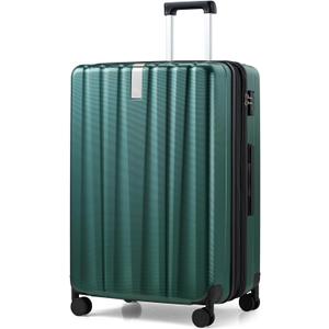 Hanke 29 Inch Luggage Suitcases With Spinner Wheels Lightweight PC hard side Rolling Suitcase With Travel Lock, Checked-Large 29-Inch(Blackish Green)