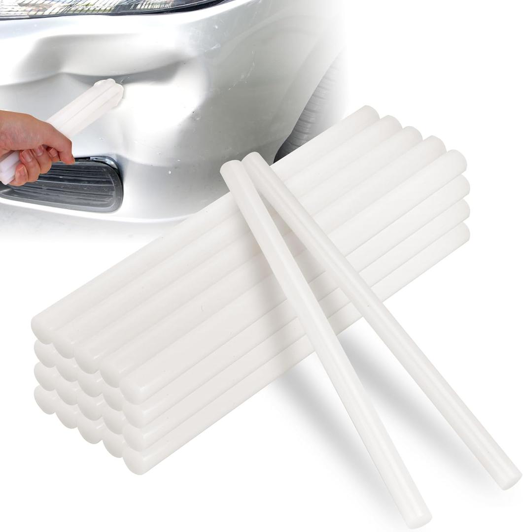 20 Pcs Paintless Dent Repair Glue Sticks Hot Glue Sticks, Premium-Quality Formula Hot Stick, 0.43 Dia x 8 Long PDR Glues for Craft Gun and Car Body Repair Dent Removal Tool - Milky White