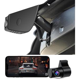 Front 4K + Rear 1080P Dash Cam fit for Ford F150 2018-2025 F250/F350 Super Duty 2020-2025 XLT Lariat King Ranch Tremor Raptor Limited Platinum(Model A), G-Sensor, Loop Recording, 128GB Card