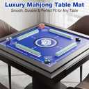 Mahjong Mat Table Cover 32x32 Inch Large American Mahjong Game with Game Rules, Travel Poker Playing Mats Portable cloth bag for 2025 Mahjongg Jongg Fans, Poker, Board Games and Dominoes(Blue)
