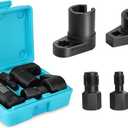 DURATECH 5PCS O2 Oxygen Sensor Socket Thread Chaser Set, 3/8" 1/2" Drive x 7/8" 22mm Oxygen Sensor Remover O2 Sensor Removal Tool Kit
