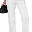 GRAPENT Cropped Jeans for Women High Waisted Straight Leg Embellished Rhinestone Concert Party Night Out Sparkly Jeans (White, M)