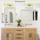 Wall Mount Mirror for Bathroom, Brushed Gold Metal Framed Rounded Corner Rectangular Vanity Mirror (24" x 36", Gold)