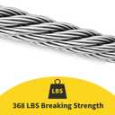 1/16 Wire Rope, 304 Stainless Steel Cable, Aircraft Cable, Steel Wire, 328FT with 150Pcs Crimping Sleeves, Clothes Line Wires, Trellis Wire, 7x7 368lbs Breaking Strength