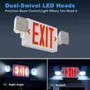 Exit Signs with Emergency Lights, Adjustable Double Head - Hardwired with Battery Backup for Business, AC 120-277V, UL924 & ETL Certified, Wall/Ceiling Mount 6-Pack