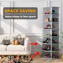SpaceAid 7 Tier Rotating Shoe Rack Tower, Spinning Shoe Display Lazy Susan, Revolving 360 Shoe Rack Storage Round Carousel, Vertical Handbag Rotate Shoes Closet Organization (7-Tier Gray)