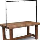 Over The Table Rod Stand with Clamps - Adjustable Table Arch Stand, Metal Table Rod for Wedding, Birthday, Halloween, and Christmas Decorations (29"-97" Length, 26"-42" Tall, Black)