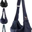 Noah & Paw Dog Sling Carrier for Small Dogs 5-18lb, Dog Sling for Small Dogs and Cats, Dog Carrier with Adjustable Padded Strap, Premium Twill, Lined with Fur, Double Safety Feature, Machine Washable (Navy Blue)