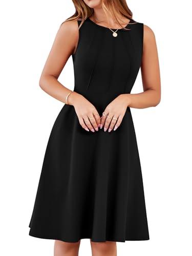 YATHON Graduation Dresses for Women 2025 Black Aline Easter Dress Church Cocktail Dresses for Women 2025 Elegant(YT607-Black,M)