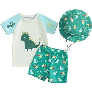 VISGOGO Toddler Baby Boy Flamingo Short Sleeve Button Down Shirt & Casual Shorts Set Summer Outfits 18-24M