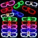 20 LED Glasses for Kids Adults Glow in The Dark Party Favor Supplies Light up Glasses Toys for Halloween Concert Glow Bulk fit Neon Glow Party Favors,Wedding,Disco Concert,Raves &Birthday Xmas