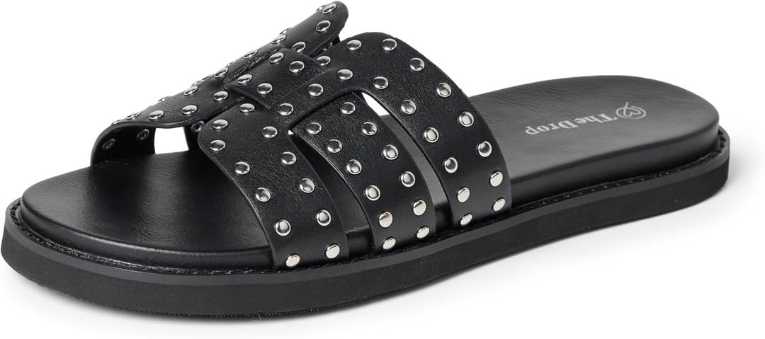 The Drop Women's Mila Slide (6, Black With Studs)