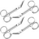 4 Pieces Ostomy Scissors Bandage Scissors Nursing Scissors Stainless Steel Scissors for Doctors, Nurses, Veterinary Home Nursing, 4.3 x 2.1 Inch, Curved (Silver)
