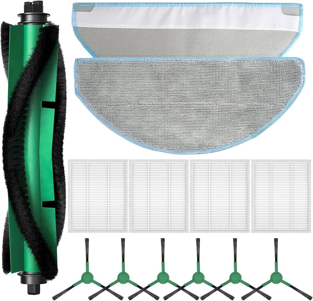 Replacement Part Accessories Compatible with iRobot Roomba Combo Essential Robot Vacuums and mops Q0120, Y0140, Y0110, Q011, 1 Roller Brush, 4 Hepa Filters, 6 Side Brushes, 2 Mop Pads, 13PCS