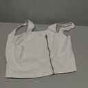 SHENHE Women's Denim Tank Top Sleeveless Square Neck Backless Slim Fit Y2k Crop Top (Large, White)