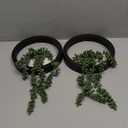 Der Rose 2 Pack Fake Plants Hanging Artificial Succulents Plants in Black Pots for Living Room Bathroom Accessories Boho Farmhouse Wall Decor