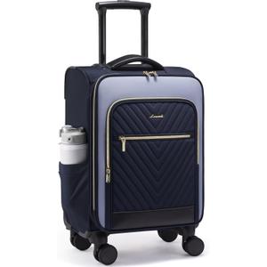 LOVEVOOK Carry On Luggage 22x14x9 Airline Approved,20 Inch Carry-on Suitcase for Women,Softside Suitcases with Wheels,Rolling Checked Luggage with TSA Lock,Lightweight Travel, 20 inch-carry-on-1pc