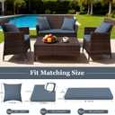Waterproof 3-Piece Patio Sofa Cushion Cover Set - Replacement Covers for Outdoor Wicker Furniture, Bench & Seat Cushions with 4pcs Throw Pillow Cover
