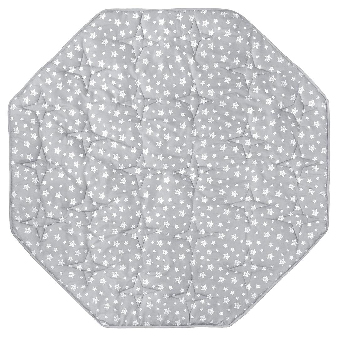 Octagon Playpen Mat Grey, Non Slip 8 Panel Playpen Mattress Mat Fits Regalo Extra Large Play Yard and hiccapop XL 69" Baby Playpen, Grey Star Octagon Playard Pad