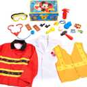 Disney Junior Mickey Mouse Helping Hands Dress Up Trunk, 19 Piece Pretend Play Set with Storage, Size 4-6X, Kids Toys for Ages 3 Up