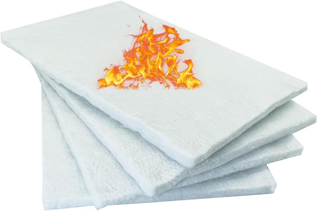 2 x 4 Packs Tabletop Fire Pit Ceramic Wool for Tabletop Firepit Bowl to Extend Burn Time,Firepit Ceramic Fiber Insulation Cotton Core (8in*6in*0.2in)