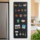 Travel Magnetic Board for Wall: Solution for Non-Magnetic Fridge | 27.6"x 11.8" Matte Black Metal Display Panel for Souvenir Magnets & Photos - Narrow Kitchen Wall Decor for Travelers