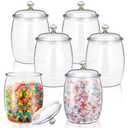 Nuogo 6 Pcs Plastic Candy and Cookie Jar with Lids Decorative Apothecary Jars Candy Buffet Containers Clear Airtight Food Storage Canister Home Decoration(30/42/64 oz,Classic, Stylish)