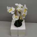 Artificial Orchid Flowers Fake Phalaenopsis Plant in Pot, 23" Tall Faux Orchids for Home Decor Indoor, Lifelike Silk Flowers for Centerpieces Office Arrangement-White