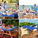 homing Rectangle Table Cloth Cover, Waterproof Polyester Elastic Fitted Tablecloth, Fits for 6 Foot Folding Tables, Washable Table Protector for Picnic, Camping, Outdoor (Blue, 30" x 72")