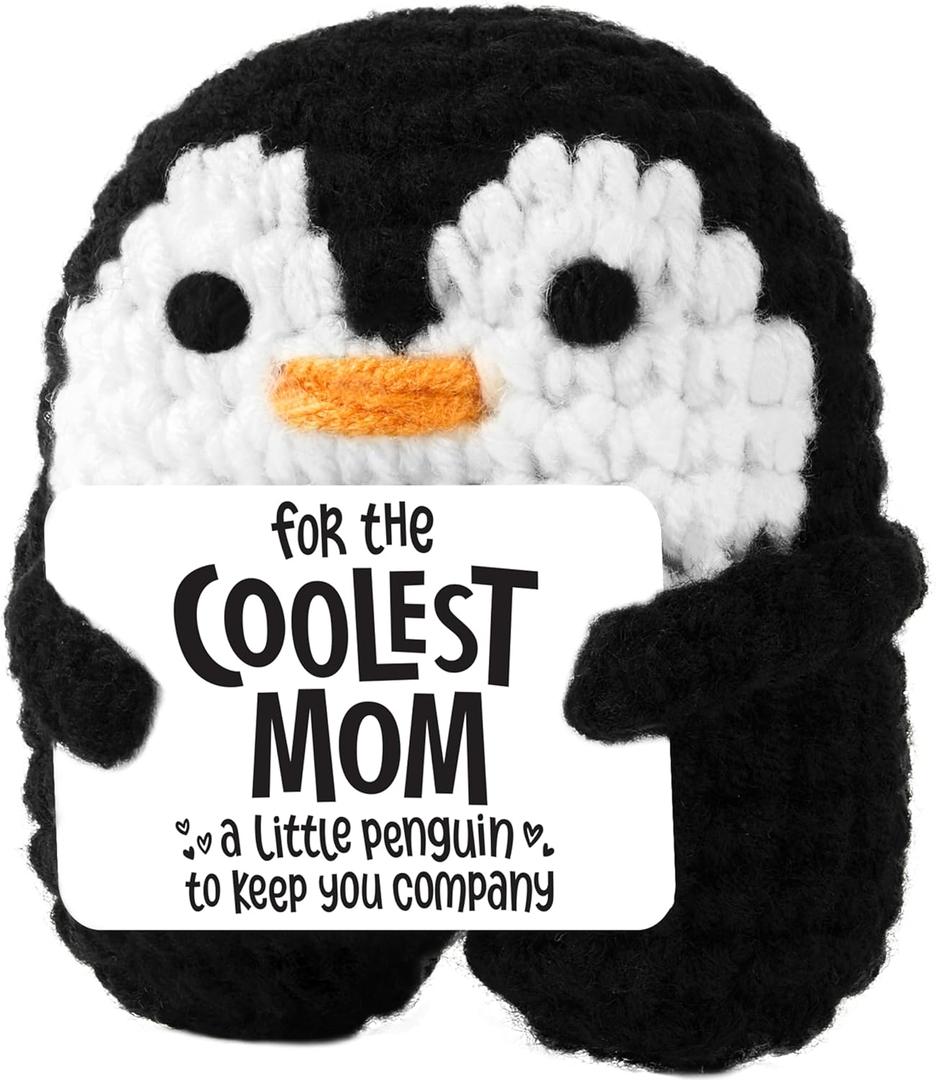 JOYIN Gifts for Mom from Daughter Son, Cute Penguin Doll Crochet with Card, Mothers Day Birthday Christmas Thanksgiving Gifts for Mom Stepmother Adoptive Mother